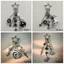 Móc khóa DELMER Rockstar, Lucky Black 8 Handmade Spider Web Móc khóa, Điện thoại Charm Đính cườm hình ngôi sao đen trắng Y2k Mặt dây chuyền