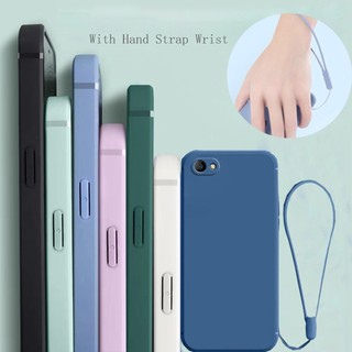 Thời trang mới Oppo A71 A83 A59 F1S A37 A3S Khung cản vuông mỏng Vỏ silicon TPU mềm có dây đeo cổ tay