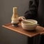 Dụng cụ pha trà BORAGETE, Bát Matcha chịu nhiệt độ cao dung tích lớn, Bát súp Salad trà gốm mịn di động cho phụ kiện bộ trà