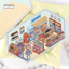 Enwei 3 Cái [PaperMore Dòng Góc Nhỏ] Nhãn Dán Giải Nén Cabin Cảnh Thu Nhỏ Dễ Thương Nhãn Dán PET Giấy Thêu Sò Chất Liệu Sổ Lưu Niệm Bộ