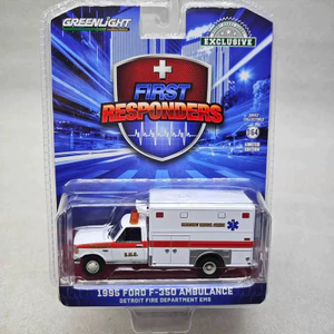 GreenLight Xe cứu thương Ford F350 1:64 1995, mô hình xe hơi giả hợp kim, bộ sưu tập mô hình xe thật PTHC