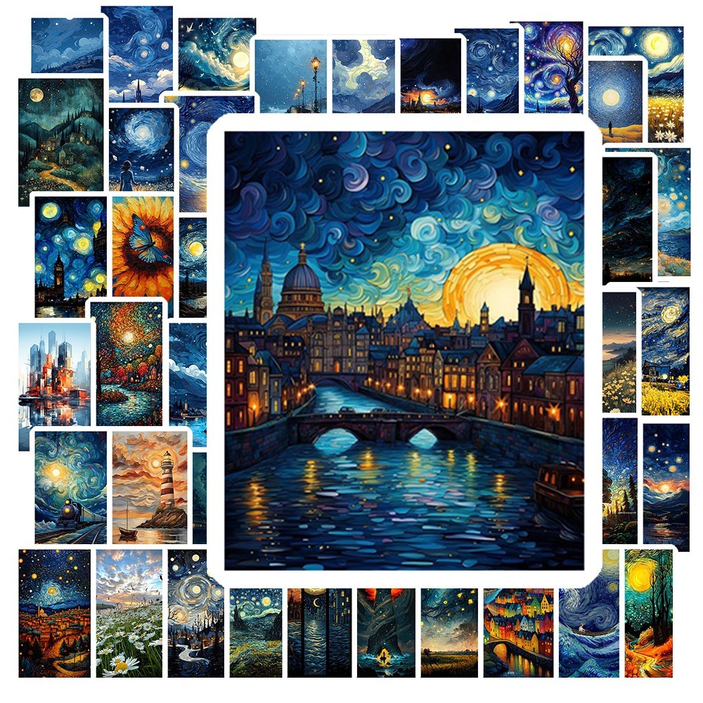 50 Sticker HÌNH PHONG CÁCH NGHỆ THUẬT chống nước sticker dán laptop, điện thoại, đàn guitar, mũ bảo hiểm, vali | MS: 387