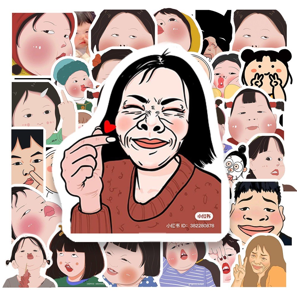50 Sticker MEME CÔ BÉ VUI VẺ chống nước sticker dán laptop, điện thoại, đàn guitar, mũ bảo hiểm, vali | MS: 000382
