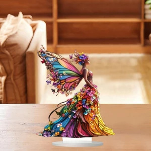 LOVIVER Bướm Cổ Tích Trang Trí 2D Lắp Đặt Phẳng DIY Với Đế Nhiều Màu Sắc Để Bàn Trung Tâm Cho Lò Sưởi Ngày Lễ