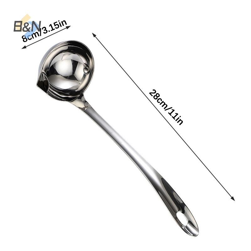Dụng cụ tách dầu mỡ súp bằng thép không gỉ B & N Muỗng Skimmer Máy lọc súp cho nhà bếp có cách nhiệt Chống bỏng.