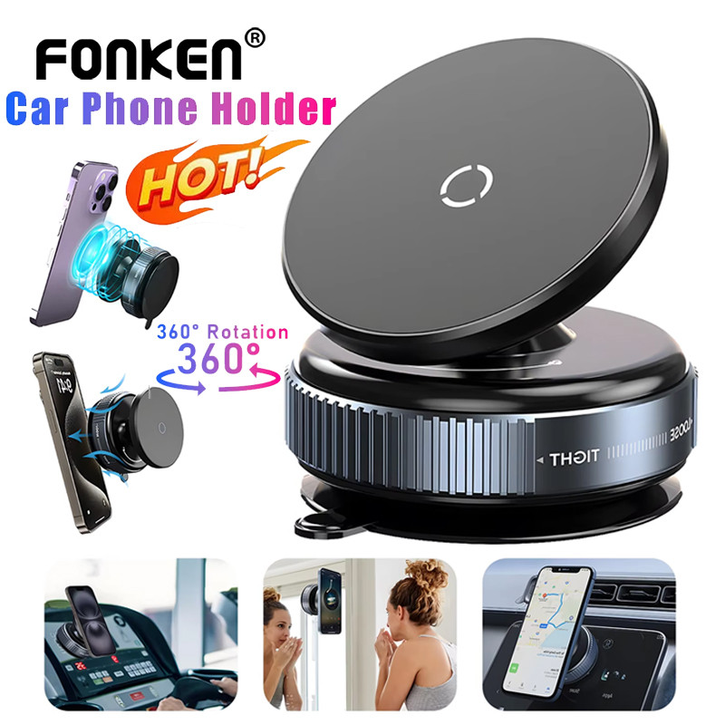 Ảnh Giá đỡ điện thoại từ tính gắn trên ô tô Fonken 360° Giá đỡ hấp phụ hút chân không xoay Giá đỡ cốc hút Giá đỡ điện thoại 1