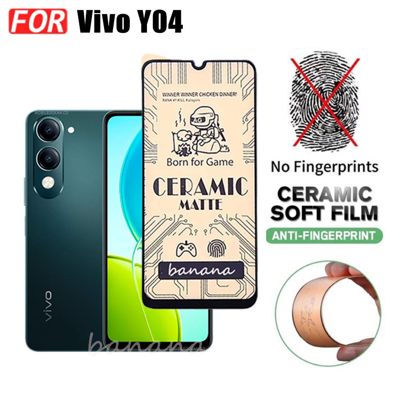 Kính cường lực gốm 3 TRONG 1 Vivo Y04 cho Vivo Y29S Y28S Y29 Y28 4G Y19D Y03 Ống kính máy ảnh Kính bảo vệ màn hình và phim mặt sau