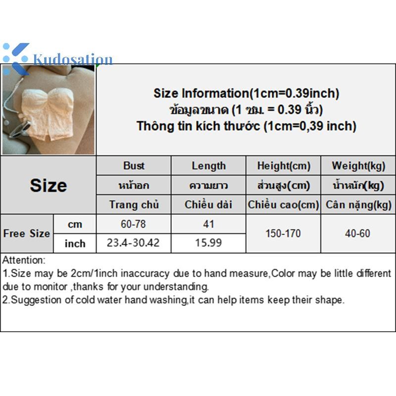 Kudosation Nữ Ren Gợi Cảm Crop Strapless Có Đệm Ngực Mùa Hè Sang Trọng Đảng Câu Lạc Bộ Áo Đẹp