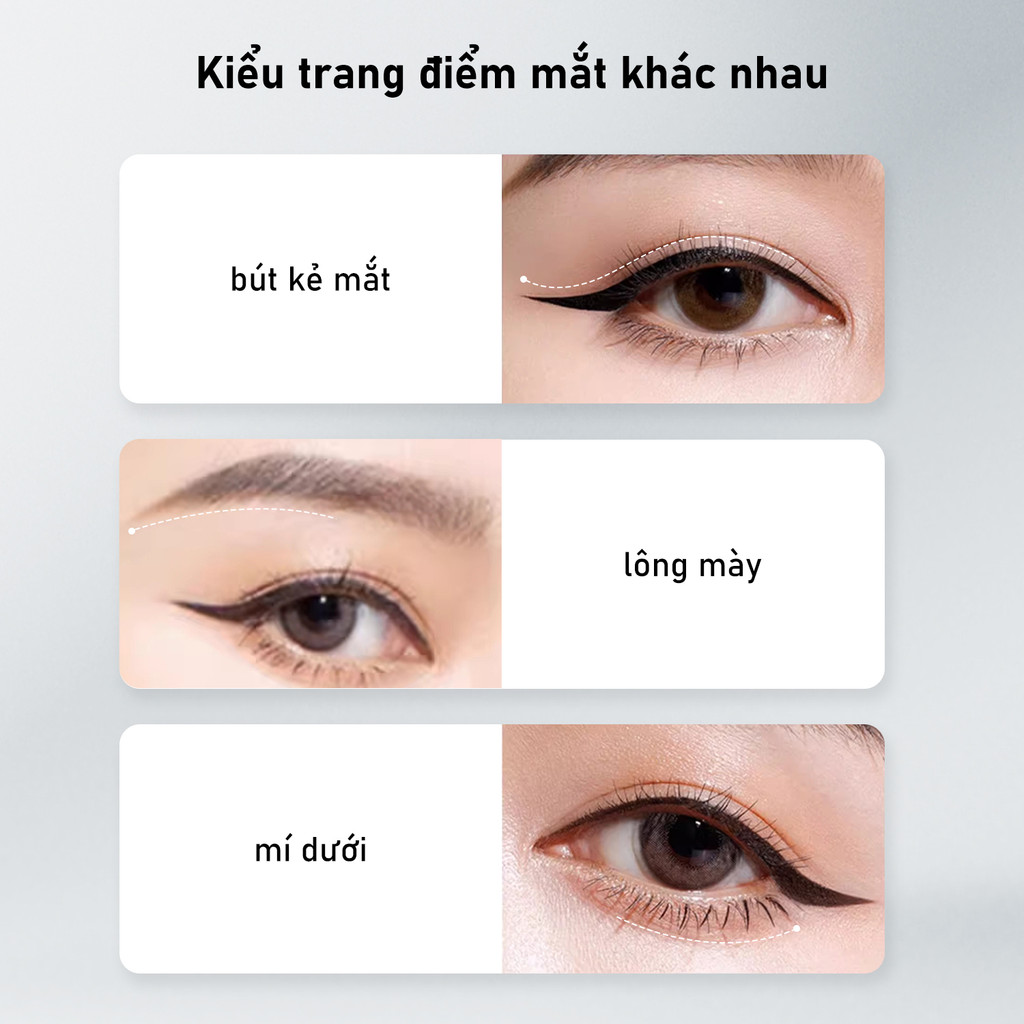 FelinWel - Bộ Gel Kẻ Mắt & Chân Mày 2 Màu Không Thấm Nước Lâu Trôi, Được Bộ Y Tế (MOH) Phê Duyệt, Kèm Cọ Tùy Chọn