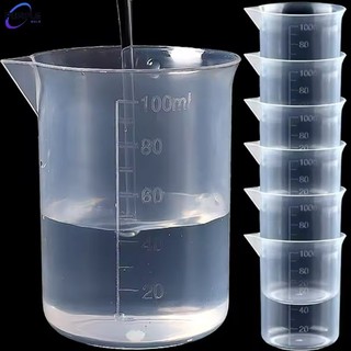 Cốc đong nhựa 3 / 5 / 10 chiếc, có vạch chia dung tích, trong suốt, dùng cho phòng thí nghiệm/bếp