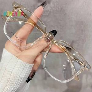 Honeyba Kính vuông lớn thời trang nữ chống ánh sáng xanh, mắt kính siêu nhẹ trong suốt, unisex