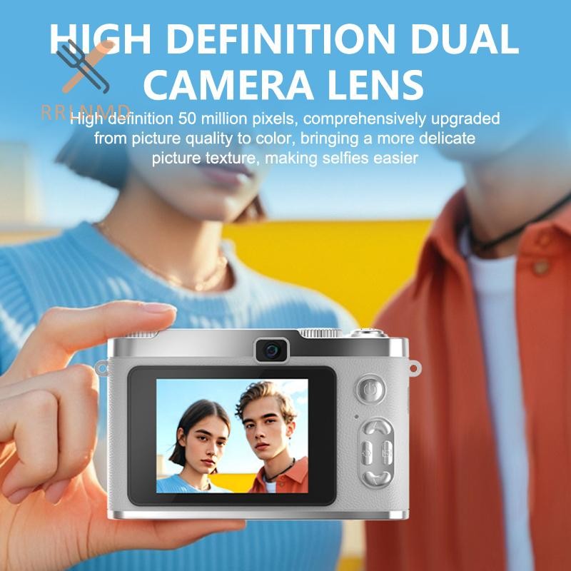 Máy quay Video di động RRLNMD CCD 5MP Tự động lấy nét 8X Zoom Màn hình 2,4 Inch Retro Vlogging Cam cho trẻ em Trẻ em Người mới bắt đầu MỚI