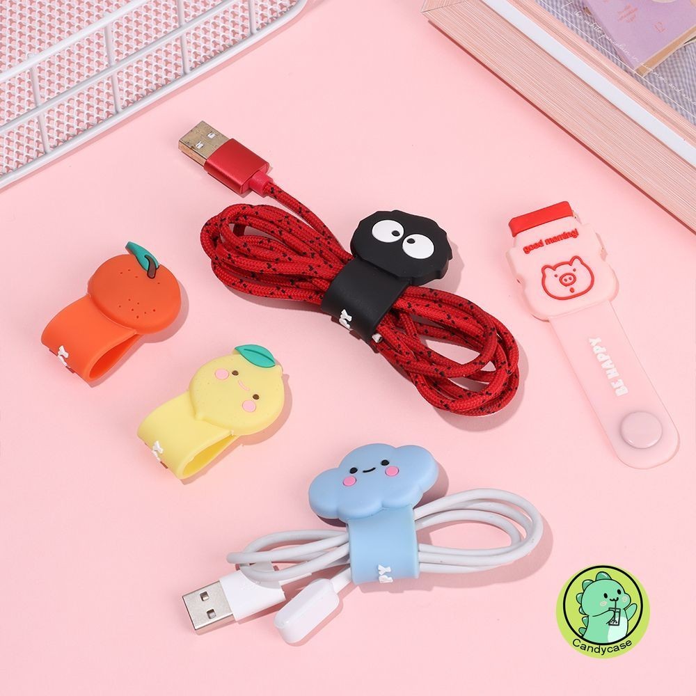 1pc Màu Sắc Ngẫu Nhiên Hoạt Hình Cáp Dữ Liệu Tổ Chức Đa Năng Bảo Vệ Dây Dấu Trang Kẹp Dây Cuộn Dây Dữ Liệu Lưu Trữ Tai Nghe Winder