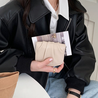 Thời Trang Nữ Ví Mini Da PU Nhiều Thẻ Có Dây Kéo Ví Đựng Tiền Xu