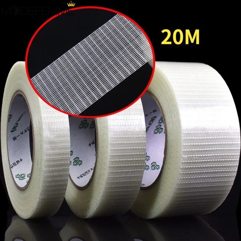 [Nổi bật] Băng sợi thủy tinh lưới 20M - Công cụ đóng gói dây đai - Băng dính - Trong suốt, cố định chắc chắn, Độ nhớt cao, Chống thấm nước, Chống mài mòn - Dải cố định