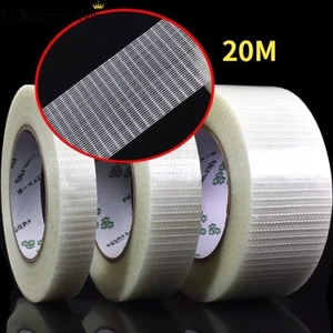 Băng sợi thủy tinh lưới 20M - Công cụ đóng gói dây đai - Băng dính - Trong suốt, cố định chắc chắn, Độ nhớt cao, Chống thấm nước, Chống mài mòn - Dải cố định