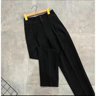Quần tây nữ lưng cao dáng baggy cạp cao phối 3 khuy siêu tôn dáng chuẩn đẹp đứng form chất vải vitex dày dặn