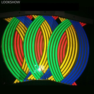 Lookshow 16 Chiếc 18 Inch Dải Xe Đạp Vành Ô Tô Sọc Bánh Xe Decal Băng Miếng Dán Rất Nhiều Phản Quang F7S1