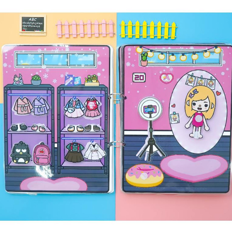 Tocaboca ngôi nhà blackpink đồ chơi búp bê bằng giấy ép nhựa, Đồ chơi giấy ngồi nhà búp bê