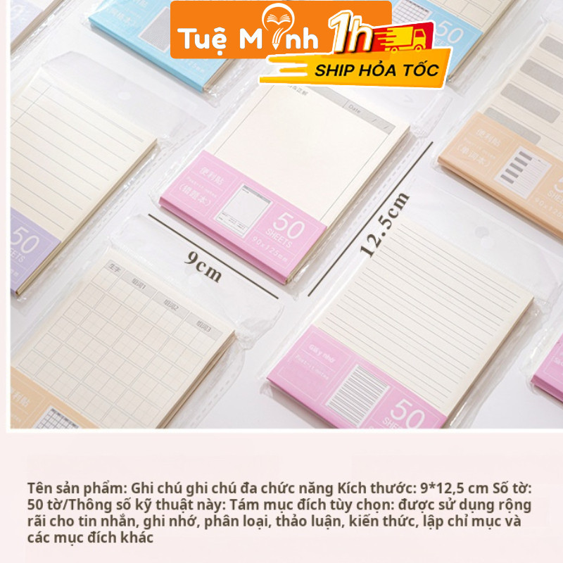 Sổ tay note 50 tờ ghi nhớ NO50 Tờ giấy ghi chú khung đa dạng cái thiện ...