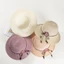 Mũ đi biển EBINLANDS, Mũ rơm Cotton Polyester nơ hoa, Mũ ngư dân thông gió