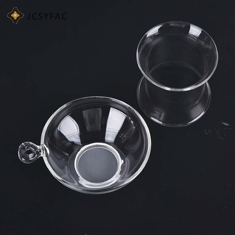 Jcsyfac Lọc Trà Thủy Tinh Có Tay Cầm, Lọc Lá Rời, Rây Lọc Mới