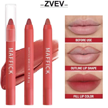 Zvev Son Môi Dính Nhung Mousse Lip Liner Pencil Matte Lip Liner Stick 2g