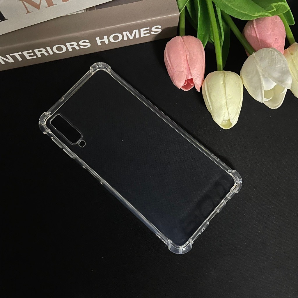 Ốp lưng Samsung A7 2018, A750 nhựa silicon trong suốt dẻo chống sốc viền vuông bảo vệ đt BIBI