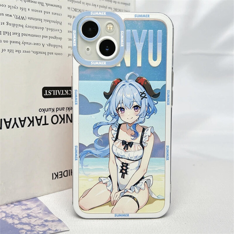 Genshin Impact Ganyu Wanderer Furina Yae Miko Ốp Điện Thoại Tương Thích Cho iPhone 11 12 13 14 15 Pro Max 14 15 Plus Vỏ Hoạt Hình Mắt Thiên Thần TPU Chống Rơi Vỏ Mềm Chống Sốc