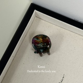 Kovoi Kẹp Tóc Công Chúa Acetate Hàn Quốc Nhãn Vàng, Kết Cấu Tròn Nhỏ, Dễ Thương, Phù Hợp Tóc Nổ