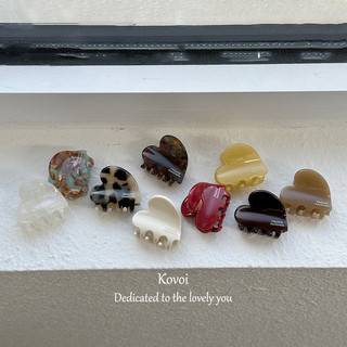 Kẹp tóc cá mập nhỏ Acetate họa tiết tình yêu, kẹp nửa tóc, phụ kiện tóc Hàn Quốc Kovoi