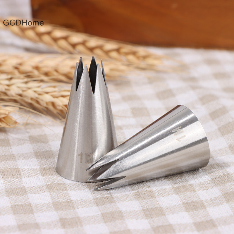 Gcdhome 1M # Thẳng 6 răng kem làm bánh bằng thép không gỉ 304 miệng HOT