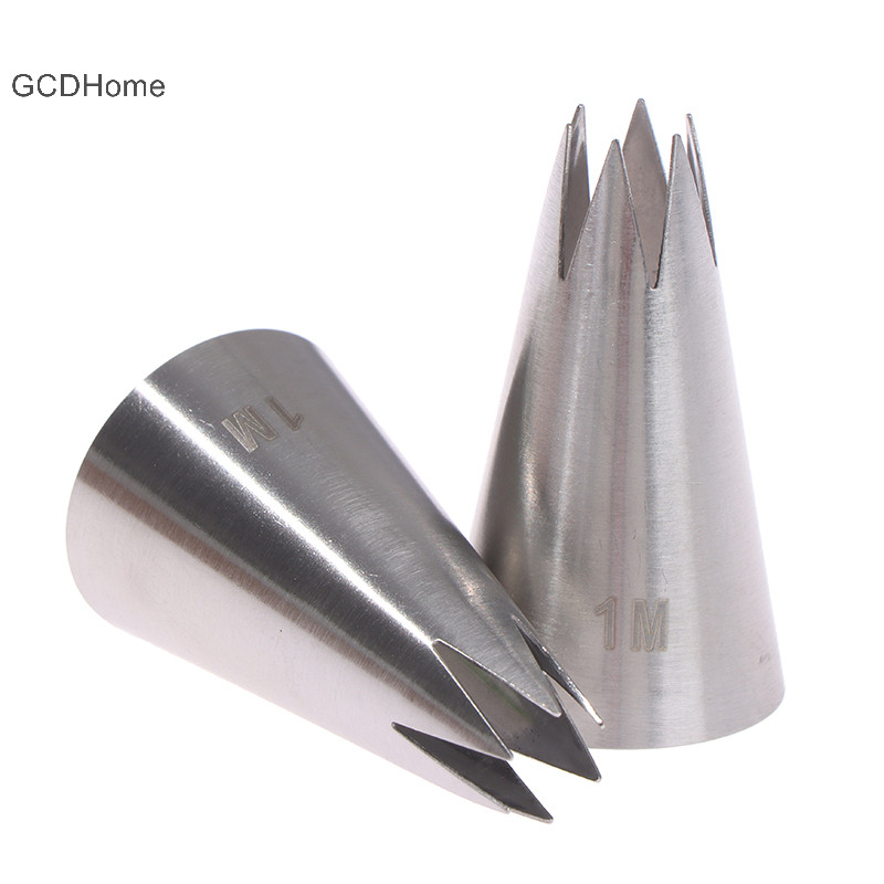Gcdhome 1M # Thẳng 6 răng kem làm bánh bằng thép không gỉ 304 miệng HOT