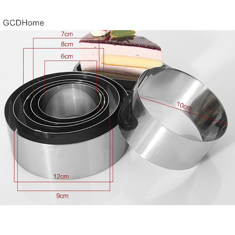 Gcdhome 1 Bộ Vòng Tròn Thép Không Gỉ Cắt Cookie Bánh Quy DIY Nướng Bánh Ngọt Khuôn HOT