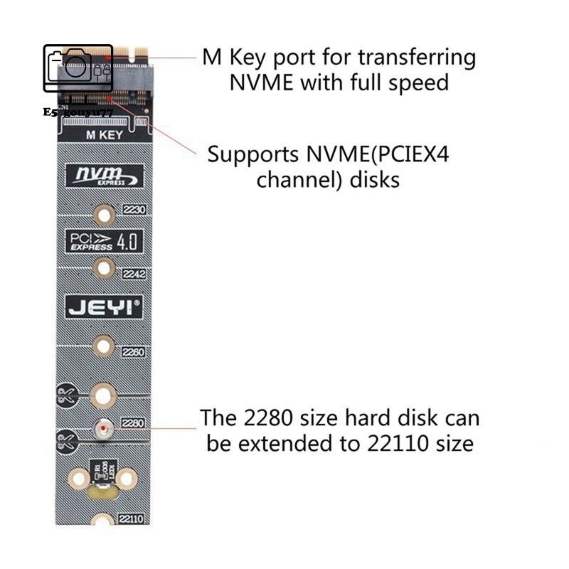 [Gouyu77] JEYI M.2 NVMe Protection PCB Board PCIe 4.0 Solid State Drive Protector Hỗ trợ 2280 Kéo dài đến 22110