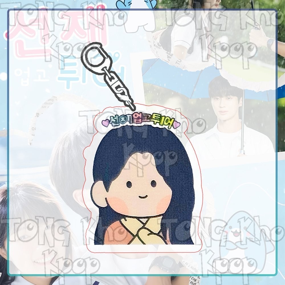 Móc khóa LOVELY RUNNER ver chibi Cõng anh mà chạy in hình phim hàn quốc mica acrylic