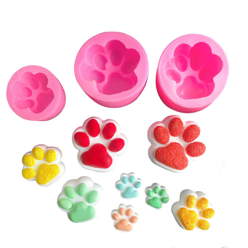 3d Cat 's Paw Series Khuôn Silicon Fondant Chocolate Khuôn Thơm Thạch Cao Nến Handmade Xà Phòng Khuôn Sáp Chai Đường Khuôn DIY Khuôn Nướng Bánh