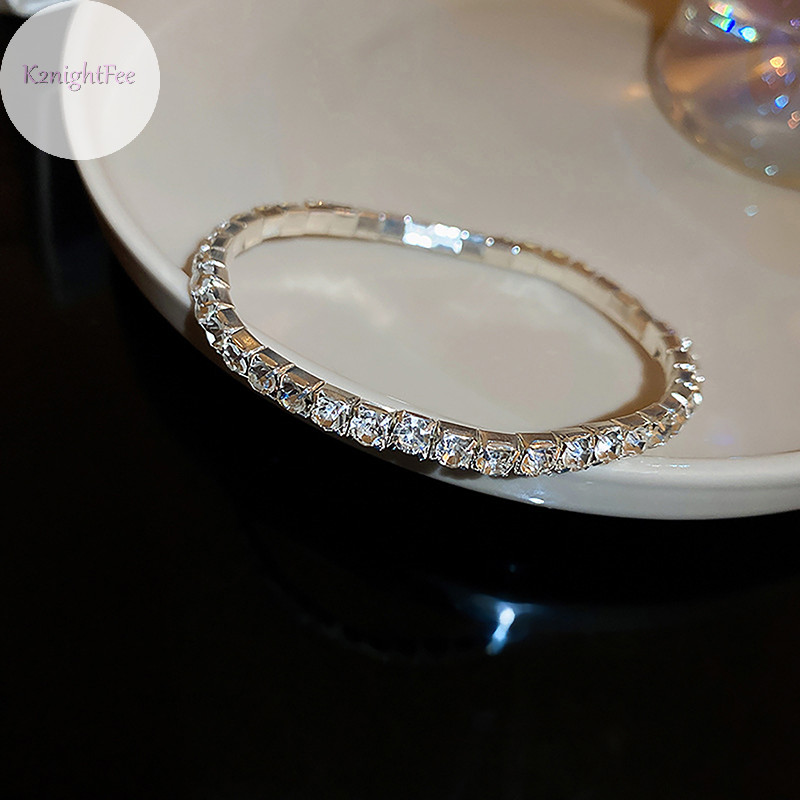 K2nightfee Thời Trang Quyến Rũ Zircon Vòng Tay Đàn Hồi Dây Xích Vòng Tay Pha Lê Có Thể Điều Chỉnh Dây Xích Vòng Tay Nữ Trang Sức VN