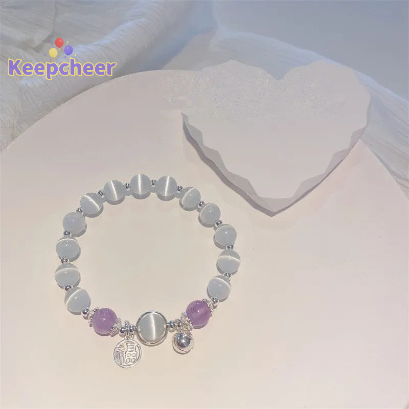 [Keepcheer] Vòng Tay Đính Hạt Thời Trang Nữ Lãng Mạn Đá Mắt Quyến Rũ Lắc Tay Giả Đá Mặt Trăng Dây Xích Cổ Tay Trang Sức Cho Bạn Gái Quà Tặng [Mới]