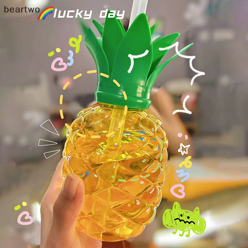 < Beartwo > 500ml Mùa Hè Dễ Thương Dâu Ống Hút Nước Sữa Cà Phê Ống Hút Cho Gia Đình Đẹp