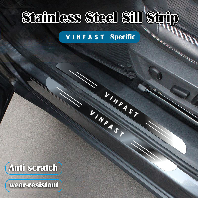 ✨ Vinfast Cao Cấp Tùy Chỉnh Kim Loại Sill Bảo Vệ Chống Trầy Xước Thép Không Gỉ Chống Bụi Bẩn Miếng Dán Bảo Vệ Cửa Xe Ô Tô Phụ Kiện Trang Trí Cho Vf 8 Vf 9 Vf E34 Lux A Fadil