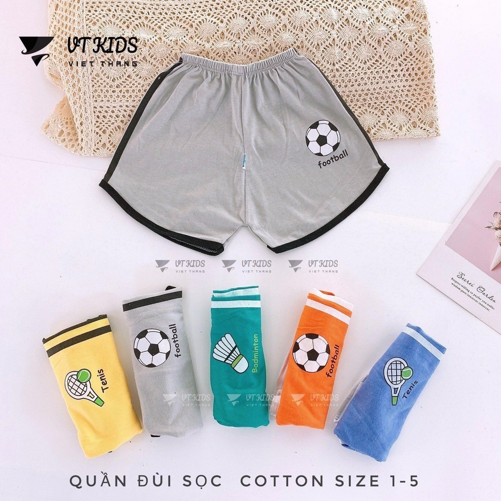 Quần đùi cotton cho bé trai bé gái, quần đùi thun lạnh cho bé từ 4-16kg HX011