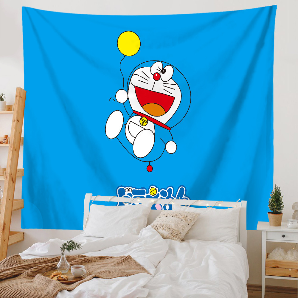 Phim hoạt hình dễ thương Doremon Tấm thảm treo tường có kẹp Tấm thảm Polyester Phòng ngủ Tấm thảm treo tường Món quà tốt nhất Trang trí dễ thương cho phòng trẻ em