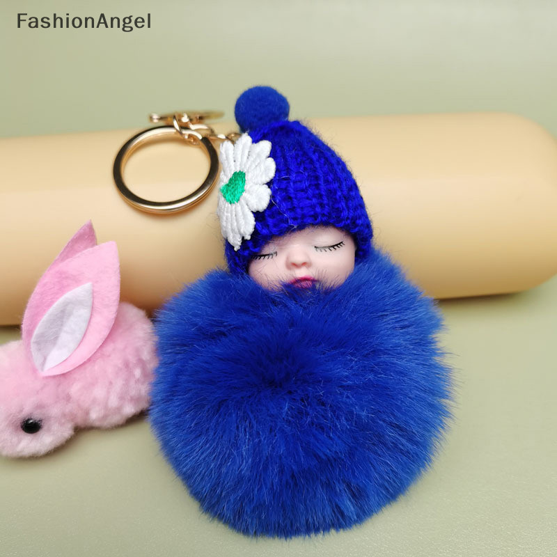 Fashionangel Pompom Ngủ Bé Móc Khóa Dễ Thương