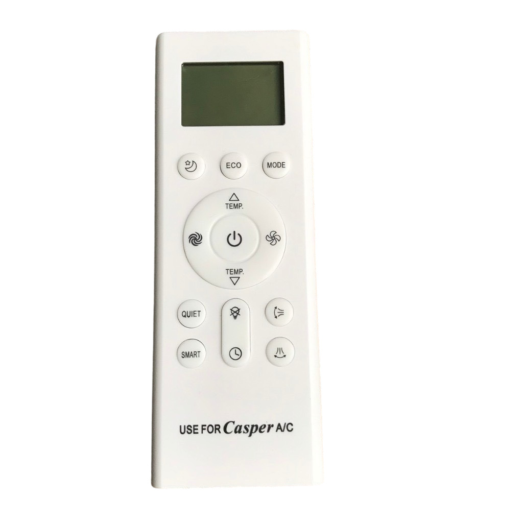 tay điều khiển remote từ xa điều hòa casper RCH-RUY-1 mẫu ngắn màu trắng-kèm pin-tay đầu bấm điều hòa casper RCH-RUY-1