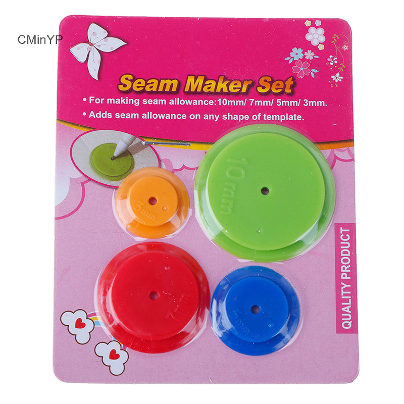 Cminyp 4 Miếng Dán Chắp Vá Equidistant Thước Đường May Bánh Xe Song Song Vải May Scribing Dụng Cụ Vinh Quang