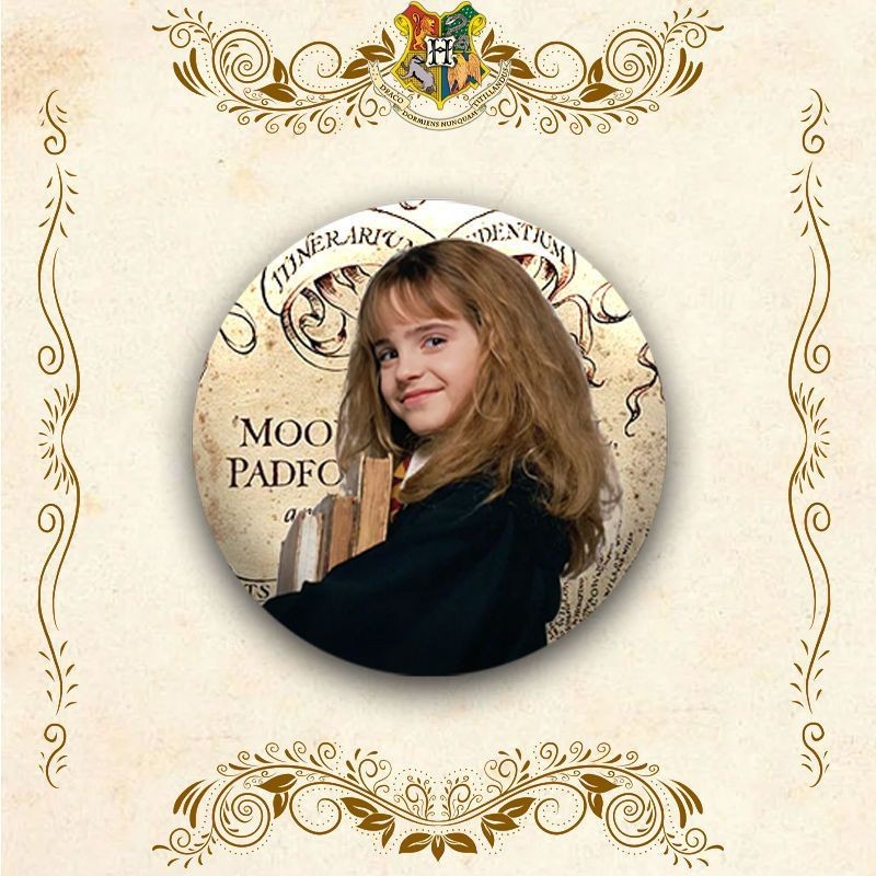 Huy hiệu Harry Potter 58mm, Pin tùy chỉnh, Ron Weasley, Hermione Granger, Huy hiệu kim loại tròn, Pin Doujinshi