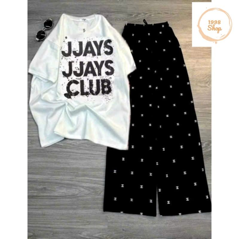 Qđen+áo JJAY CLUB T