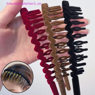 {Fh Fashion} Vòng buộc tóc chống trượt hình sóng thời trang phù hợp với dây buộc tóc nhung dành cho nữ Phụ kiện tóc bé gái Mũ nón.