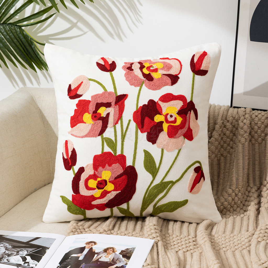 Vỏ Gối Hoa Phong Cách Đơn Giản Sofa Nhà Vỏ Gối Đệm Đầu Giường Vỏ Gối Văn Phòng